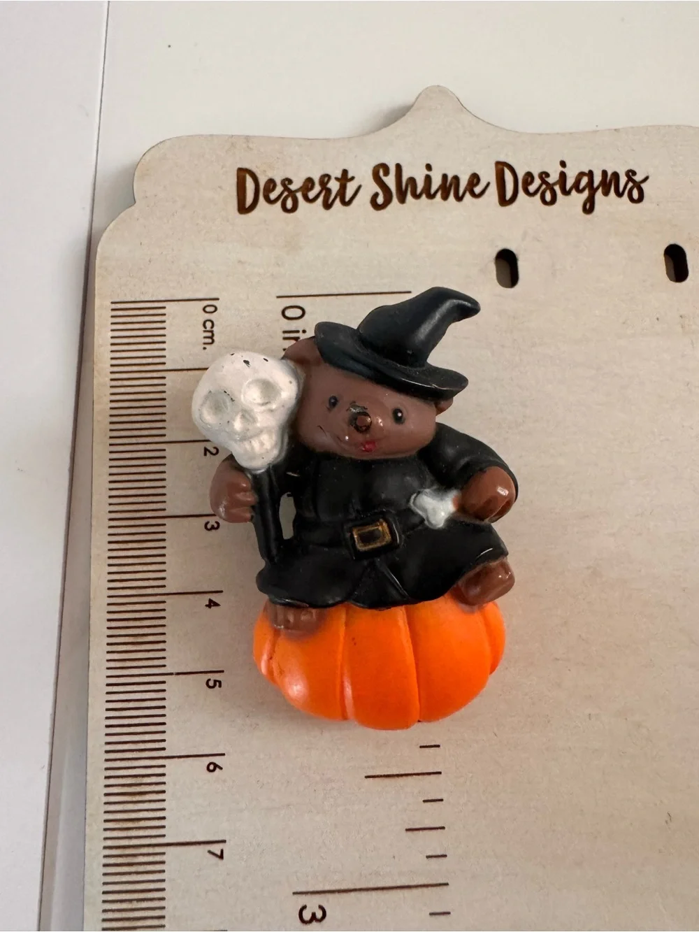 Cute Vintage Halloween Bear Brooch in Orange and Black 1980s